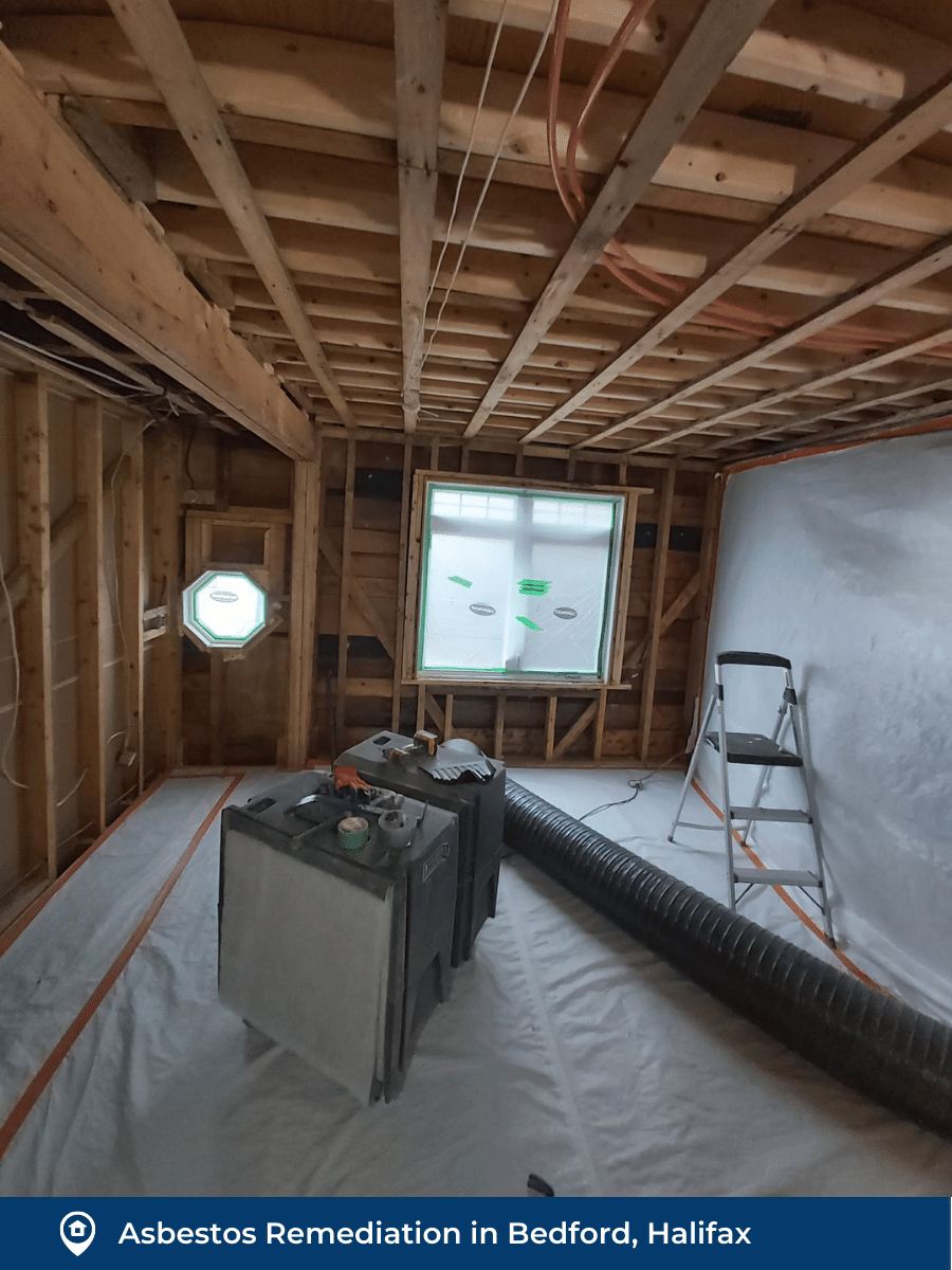 Asbestos remediation in Bedford, Halifax — Cross Brothers crew on site